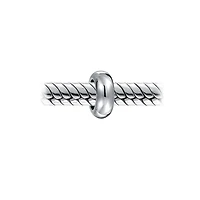 Bling Jewelry Clasp Spacer Charm Black Rubber Stopper Bead, Sterling Silver for European Bracelet