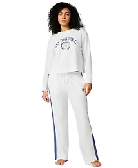 Gap Women's French Terry Crewneck Logo Pajama Top - Exclusively at Macy's