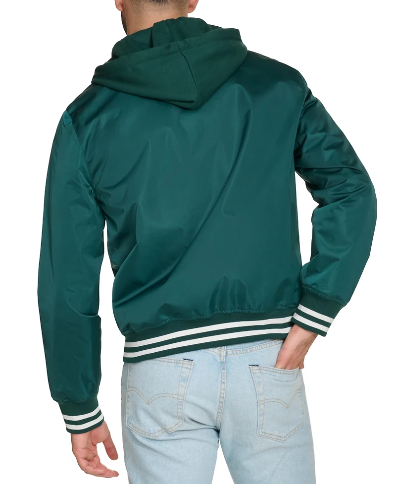 Champion Men's Jersey Hood Varsity Bomber Jacket