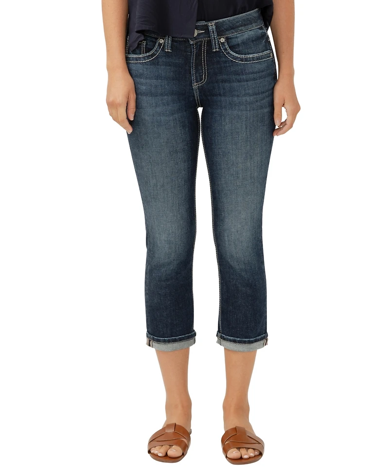 Silver Jeans Co. Women's Suki Mid Rise Curvy Fit Capri