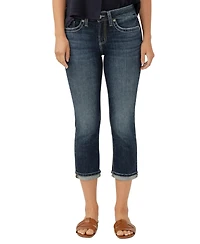 Silver Jeans Co. Women's Suki Mid Rise Curvy Fit Capri