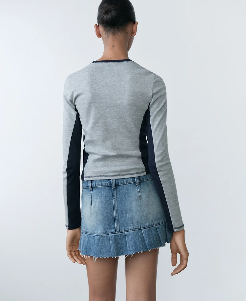 Mango Women's Denim Mini Skirt