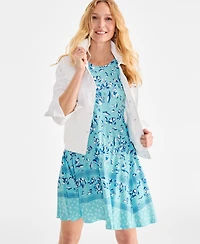 Style & Co Petite Printed Sleeveless Flip Flop Dress, Exclusively at Macy's