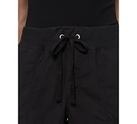 Dkny Sport Women's Cotton Ribbed-Waist Jogger Cargo Pants