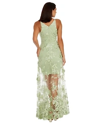 Dress the Population Women's Sydney Lace Floral-Applique Gown