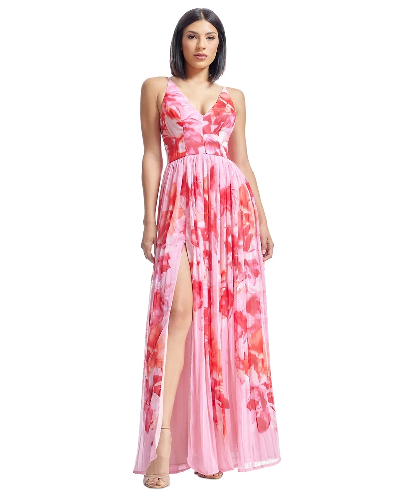 Dress the Population Women's Alyssa Floral-Print Gown