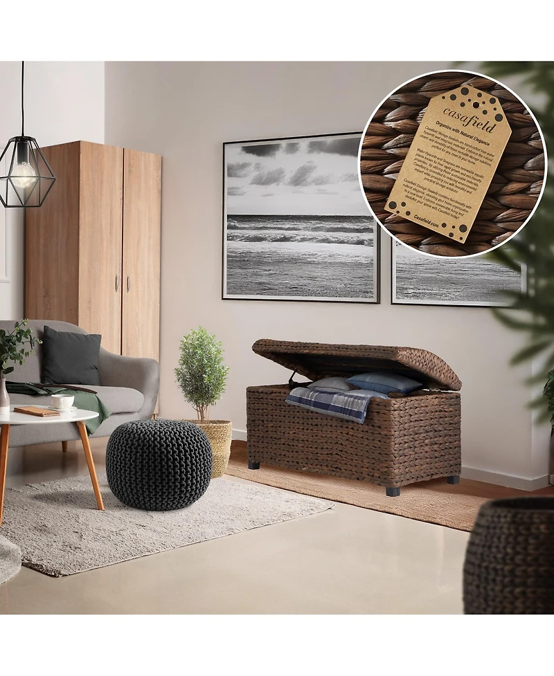 Casafield 36" Storage Trunk with Curved Lid, Safety Hinge