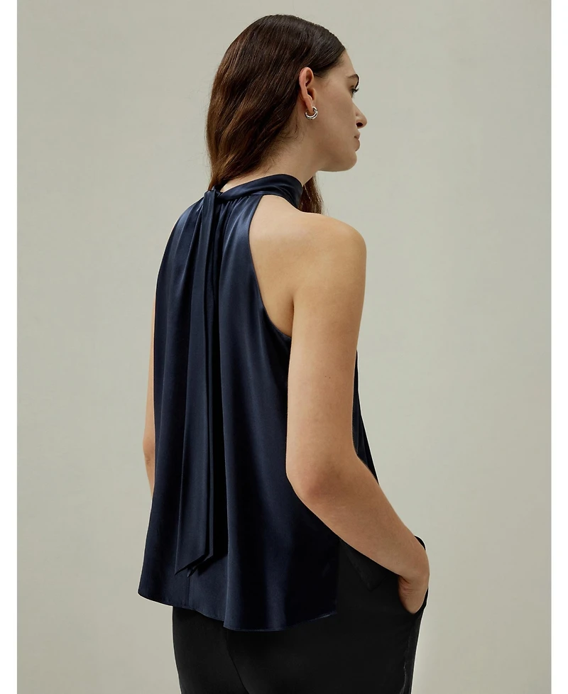 Lilysilk Women's Minimalistic Allure Silk Halter Top