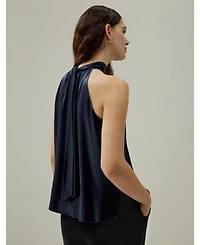 Lilysilk Women's Minimalistic Allure Silk Halter Top