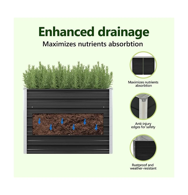 Garden Raised Bed Anthracite 39.4"x15.7"x30.3" Galvanized Steel