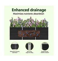 Garden Raised Bed Galvanized Steel 94.5"x15.7"x30.3" Anthracite