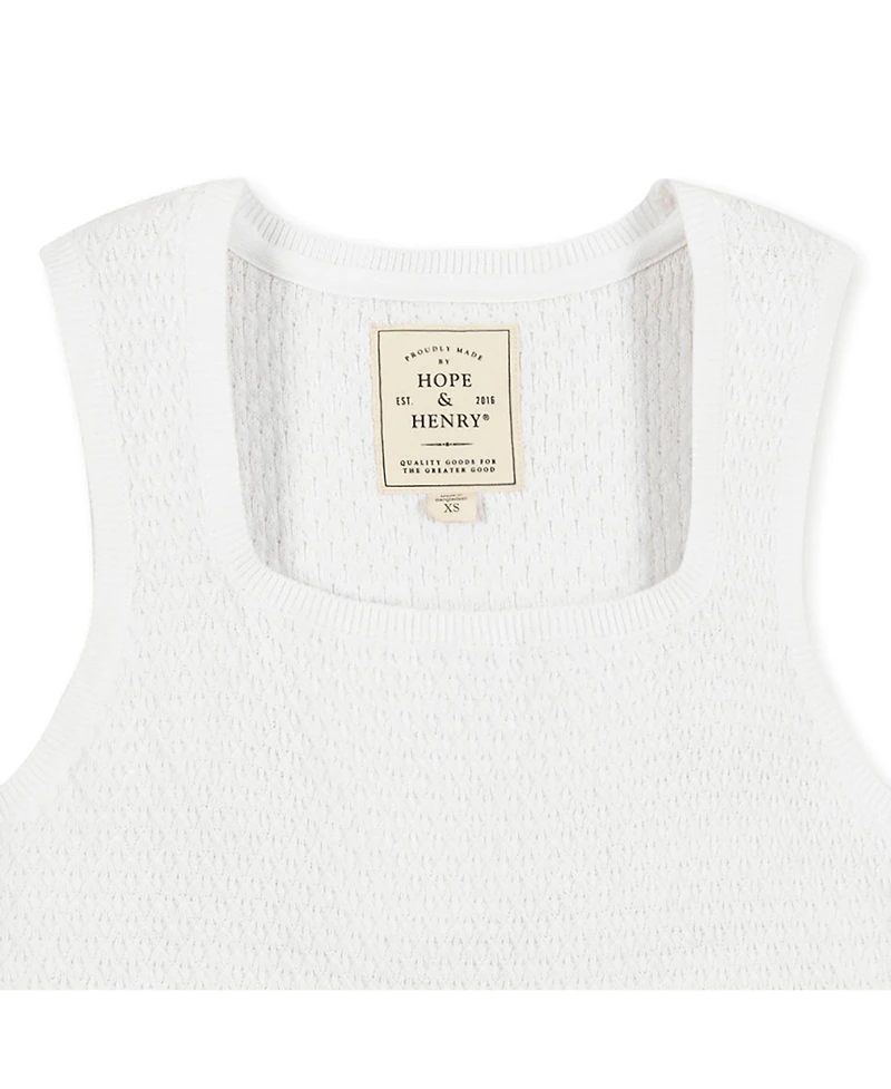 Hope & Henry Women's Organic Scoop Neck Sweater Tank