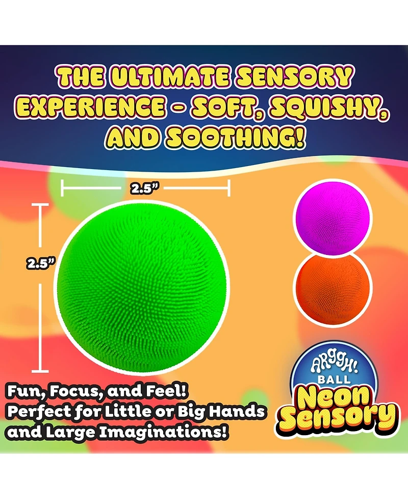 Power Your Fun 3-Pack Neon Sensory Squish Balls