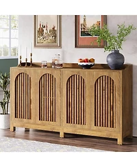 Tribesigns Sideboard Buffet Cabinet, 57" Farmhouse Storage Cabinet with Shutter Doors and Adjustable Shelf, Freestanding Storage Cabinet for Dining Ro