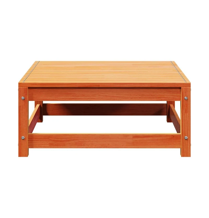 Patio Footstool Wax Brown 27.6"x27.6"x11.8" Solid Wood Pine