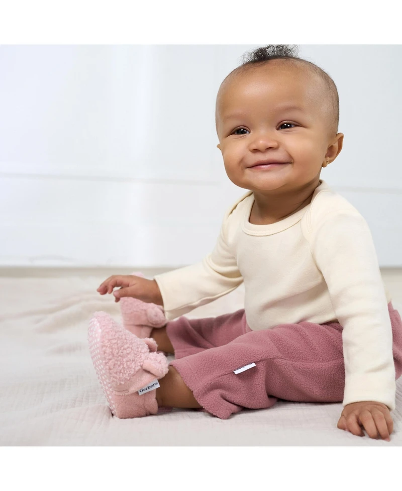 Gerber Baby Girls' Fleece Pants, 4-Pack
