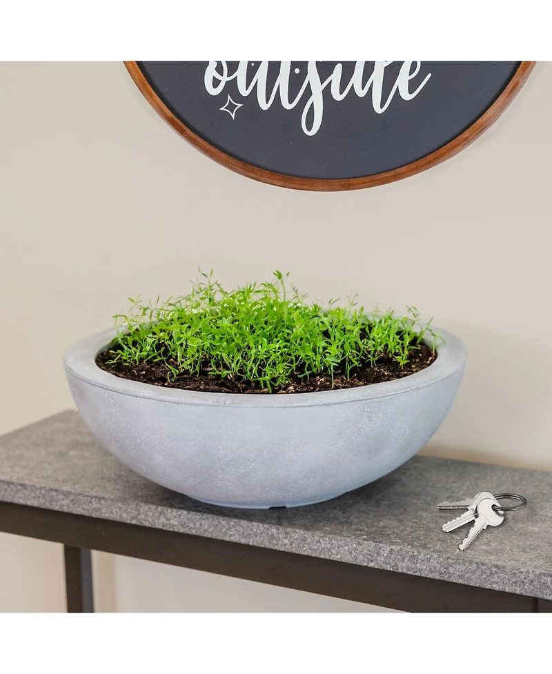 Weather-Resistant Polyresin Double-Walled Percival Outdoor Flower Pot Planter