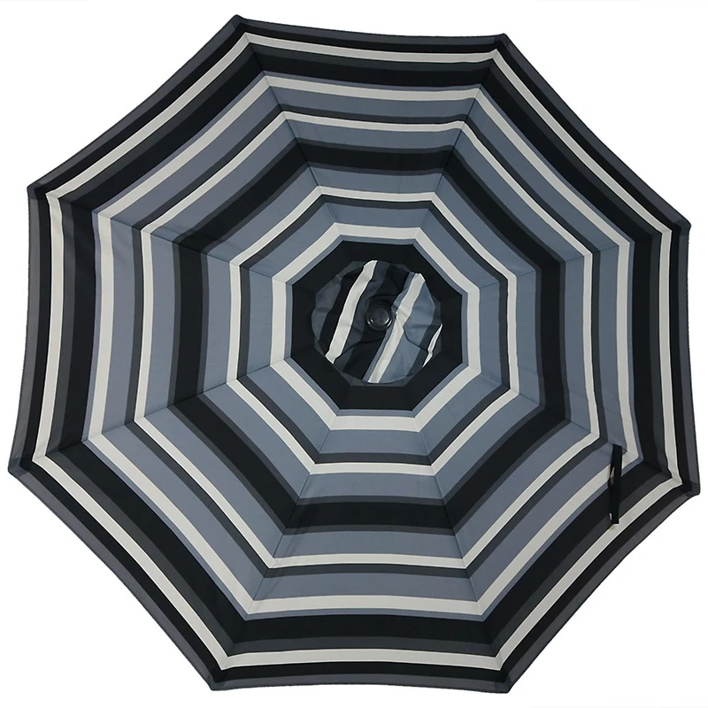 9ft Striped Outdoor Umbrella for Patio, Pool or Yard - Polyester Table Market with Tilt and Crank Catalina Beach Stripe