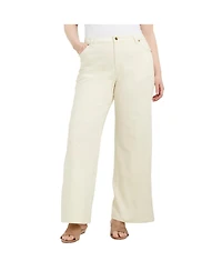 June + Vie Women's Fit Wide-Leg Jeans