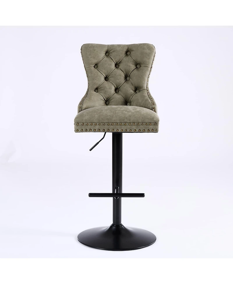 Set of 2 Adjustable Swivel Bar Stools, Modern Chairs for Home,Kitchen, and Pub-The Pop Home