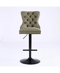 Set of 2 Adjustable Swivel Bar Stools, Modern Chairs for Home,Kitchen, and Pub-The Pop Home