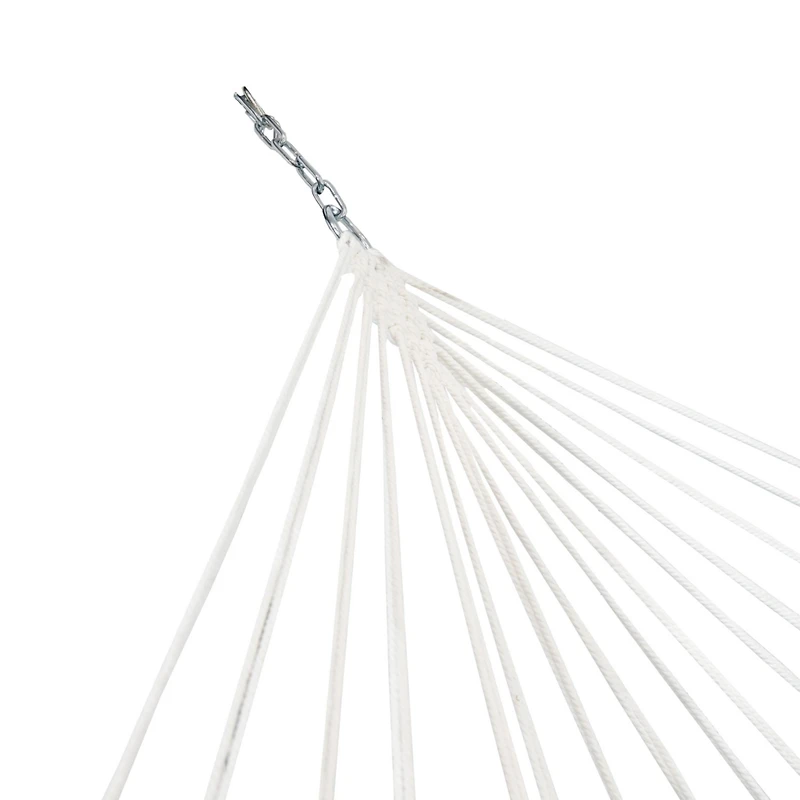 Outdoor Quilted Double Hammock with Pillow and Curved Metal Spreader Bars