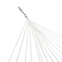 Outdoor Quilted Double Hammock with Pillow and Curved Metal Spreader Bars