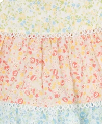 Rare Editions Baby Girls Colorblock Eyelet Dress