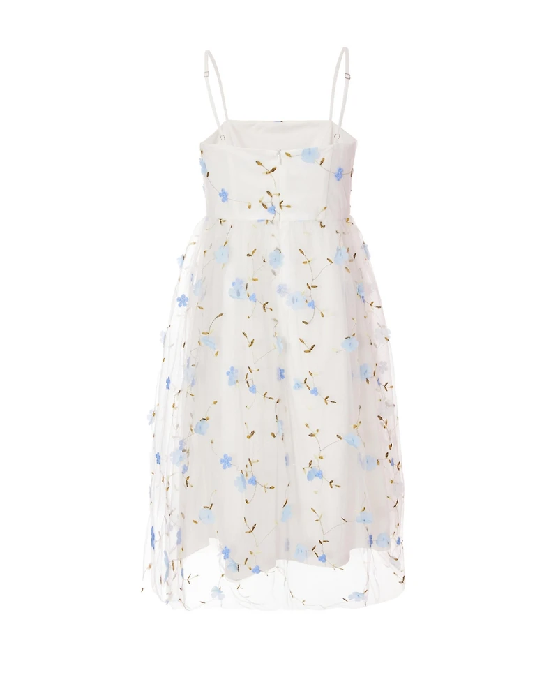 Quiz Women's Embroidered Mesh Floral Midi Dress