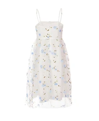 Quiz Women's Embroidered Mesh Floral Midi Dress
