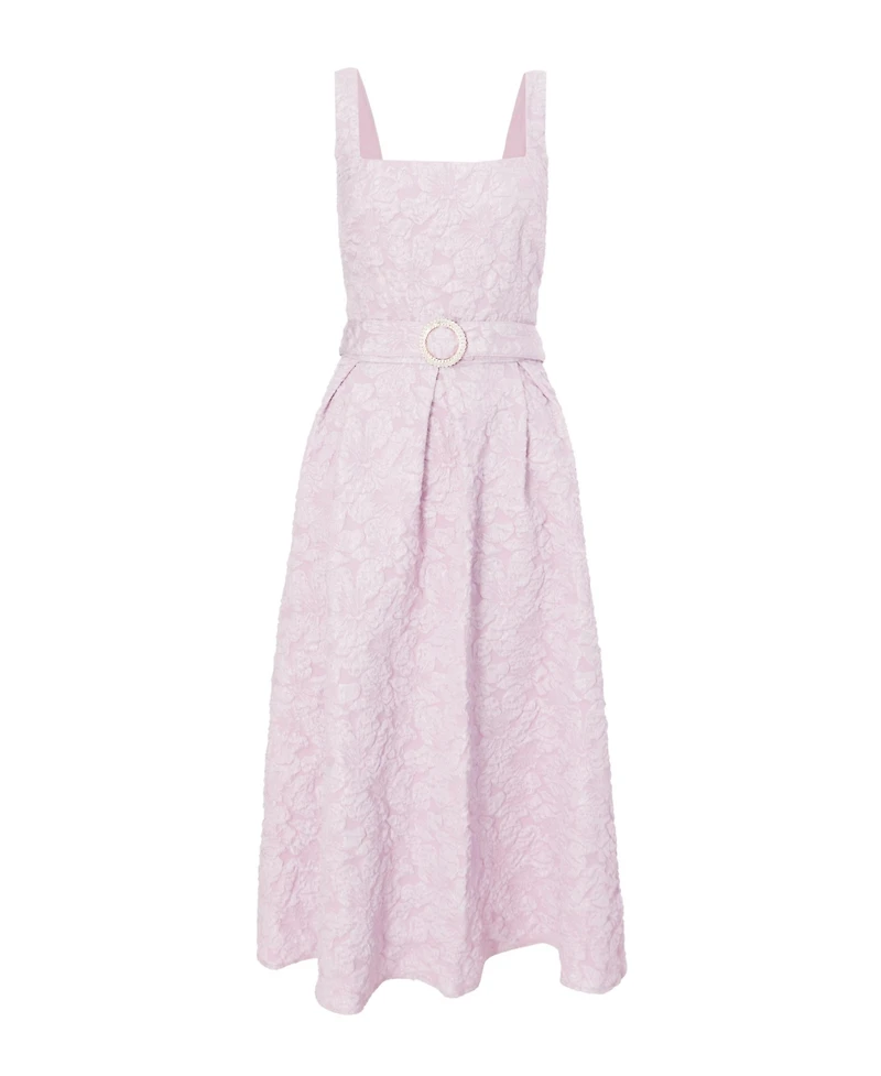 Quiz Women's Jacquard Square Neck Midi Dress