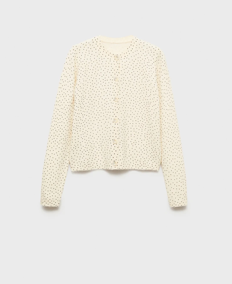 Mango Women's Polka Dot Knitted Cardigan