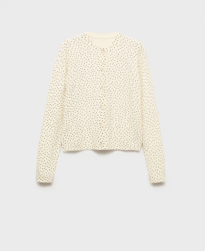 Mango Women's Polka Dot Knitted Cardigan