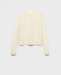 Mango Women's Polka Dot Knitted Cardigan