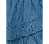 Little Me Baby Girls Embroidered Top & Chambray Skort Set