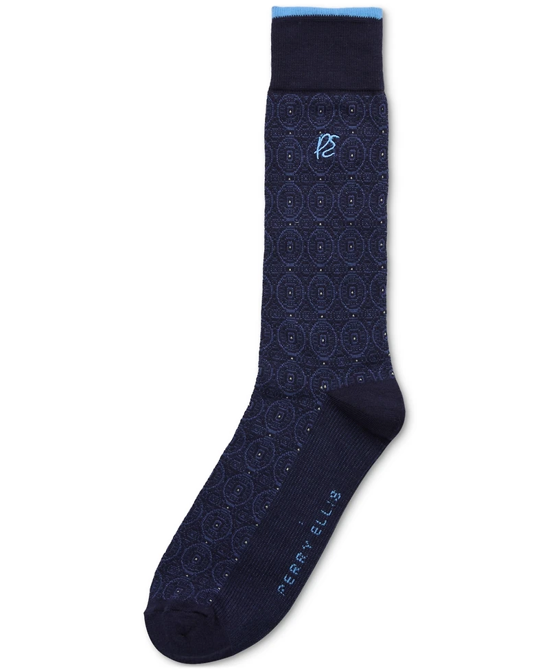 Perry Ellis Portfolio Men's Medallion Crew Socks