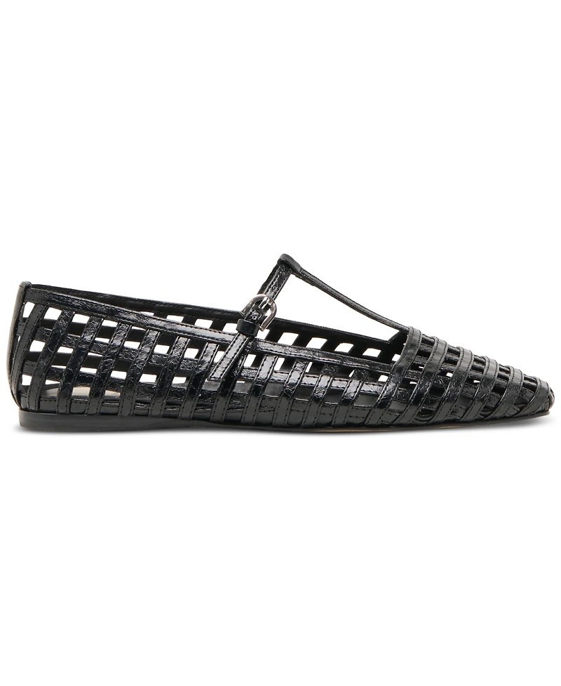 Dolce Vita Women's Rains T-Strap Woven Mary Jane Flats