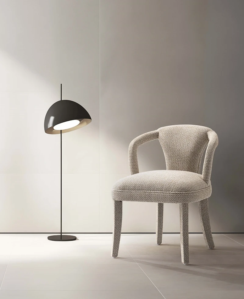 Manhattan Comfort Palmer 22.8" Modern Tweed Upholstered Dining Armchair