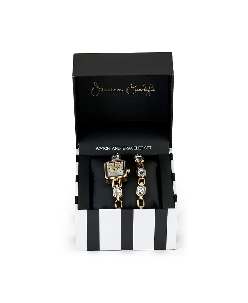 Jessica Carlyle Women's Shiny Gold Metal Alloy Analog Watch, 16mm