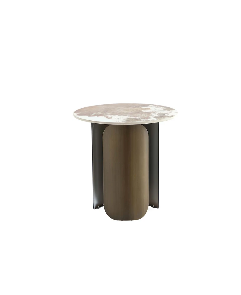 Manhattan Comfort Monica 19.68" Modern Sintered Stone Top End Table