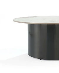 Manhattan Comfort Alondra 31.49" Modern Round Sintered Stone Top Coffee Table