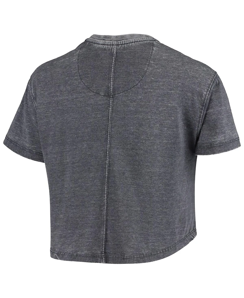 Pressbox Women's Navy Notre Dame Fighting Irish Edith Vintage Burnout Crop T-Shirt