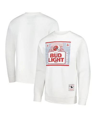 Mitchell & Ness x Bud Light Men's White Kansas City Chiefs The Crest Pullover Sweatshirt