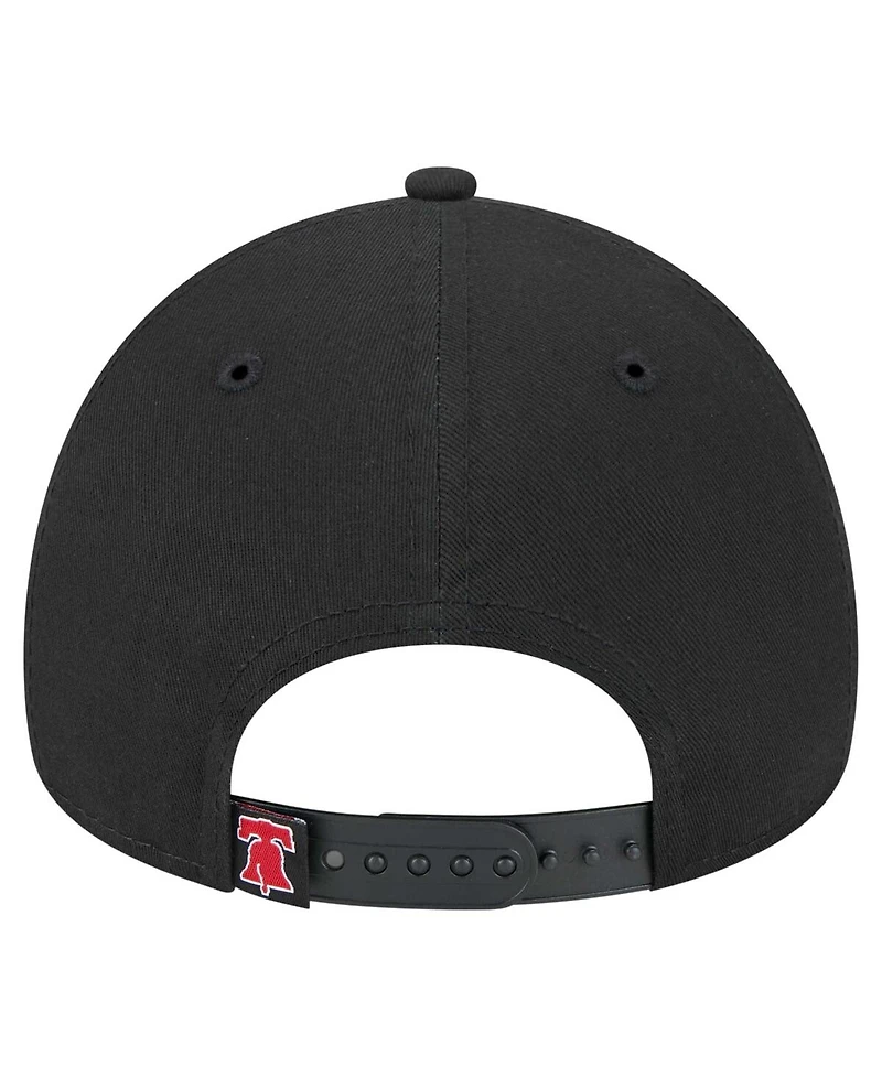 New Era Men's Black Philadelphia Phillies 9FORTY A-Frame Adjustable Hat