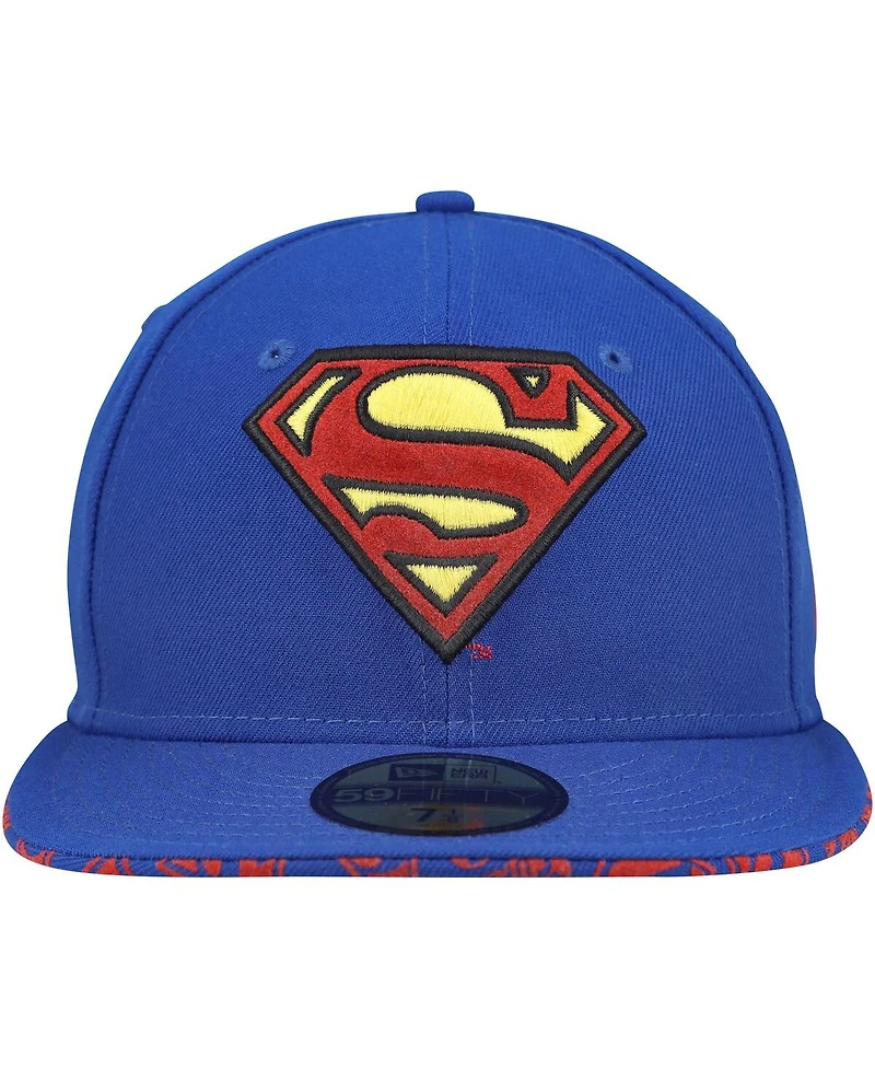 New Era Men's Blue Superman 59FIFTY Fitted Hat