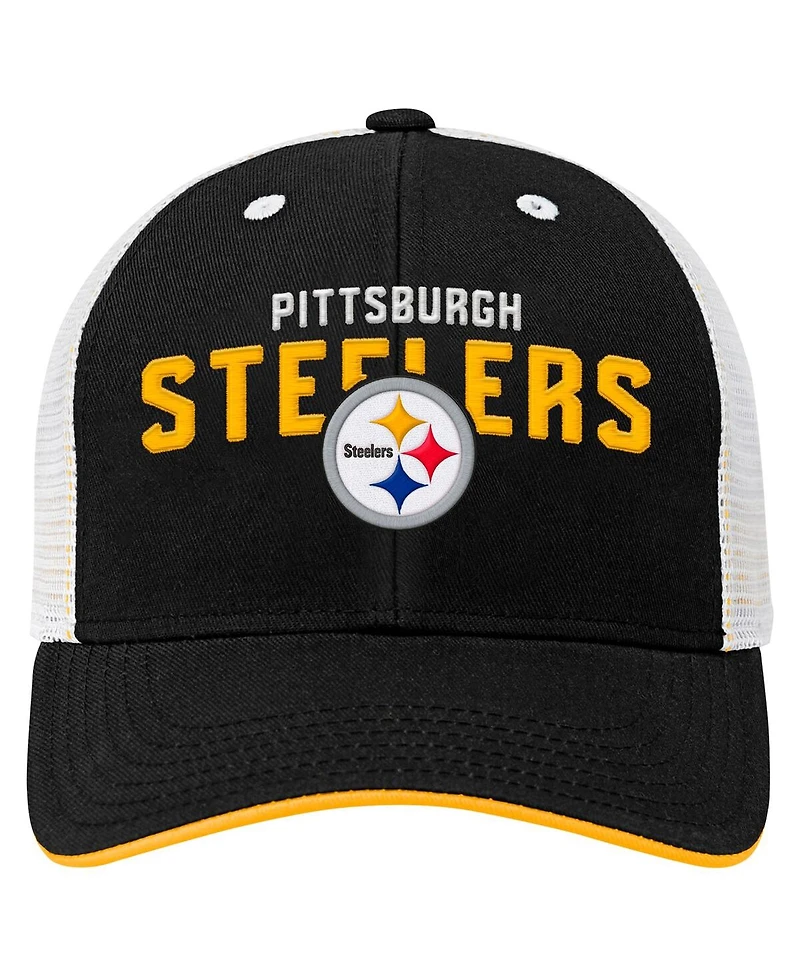 Outerstuff Preschool Black Pittsburgh Steelers Core Lockup Trucker Adjustable hat