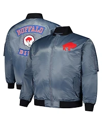 Mitchell & Ness Men's Charcoal Buffalo Bills Big Tall Bomber Full-Zip Jacket