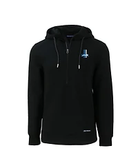 Cutter & Buck Men's Black Detroit Lions Throwback Roam Eco Half-Zip Pullover Hoodie