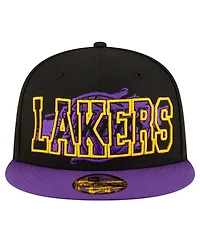 New Era Men's Black/Purple Los Angeles Lakers Sport Night Splatter 2-Tone 9FIFTY Snapback Hat