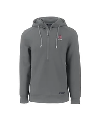 Cutter & Buck Men's Gray Ohio State Buckeyes Alumni Logo Roam Half-Zip Pullover Hoodie